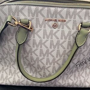Sage green & cream mk handbag